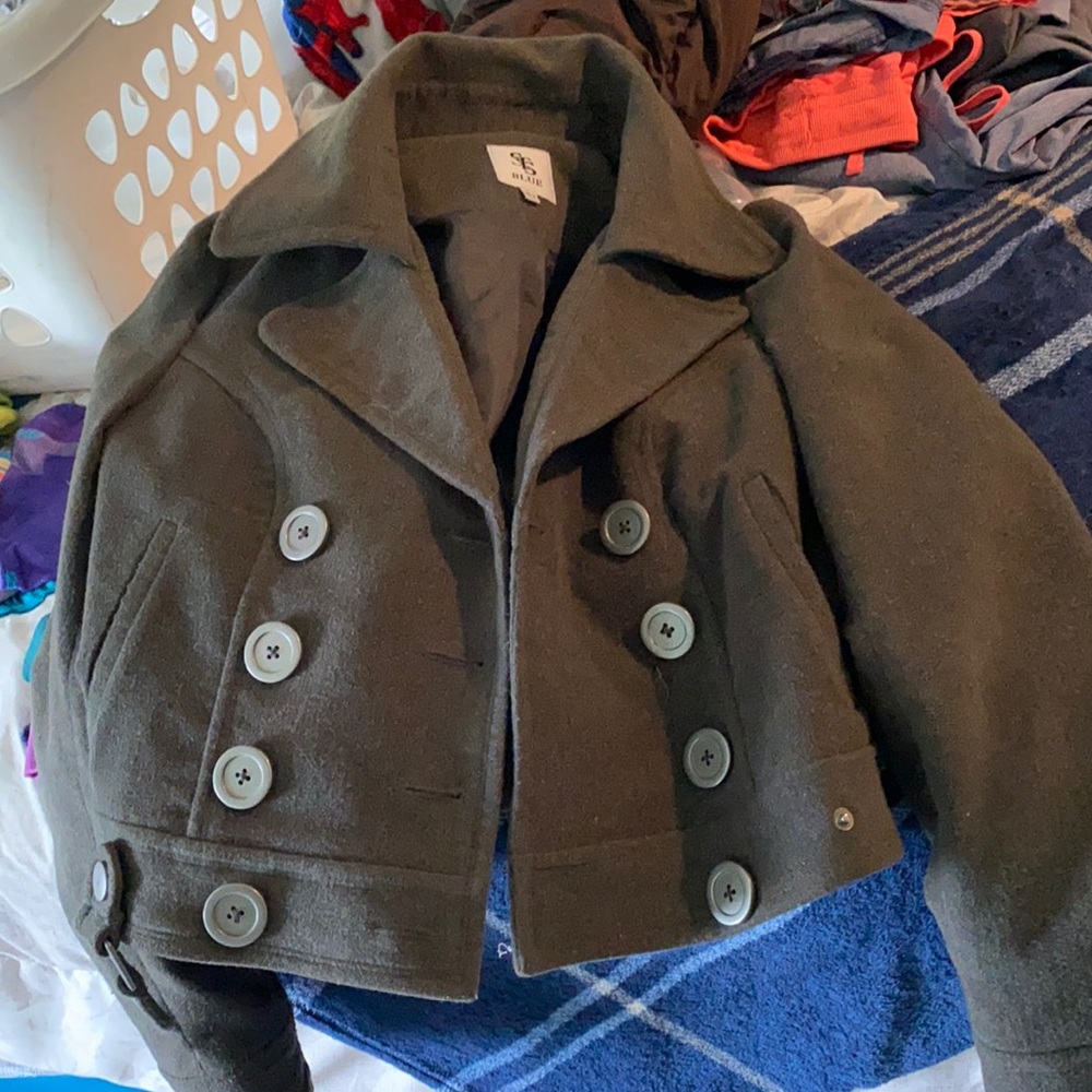 Gray waist top jacket